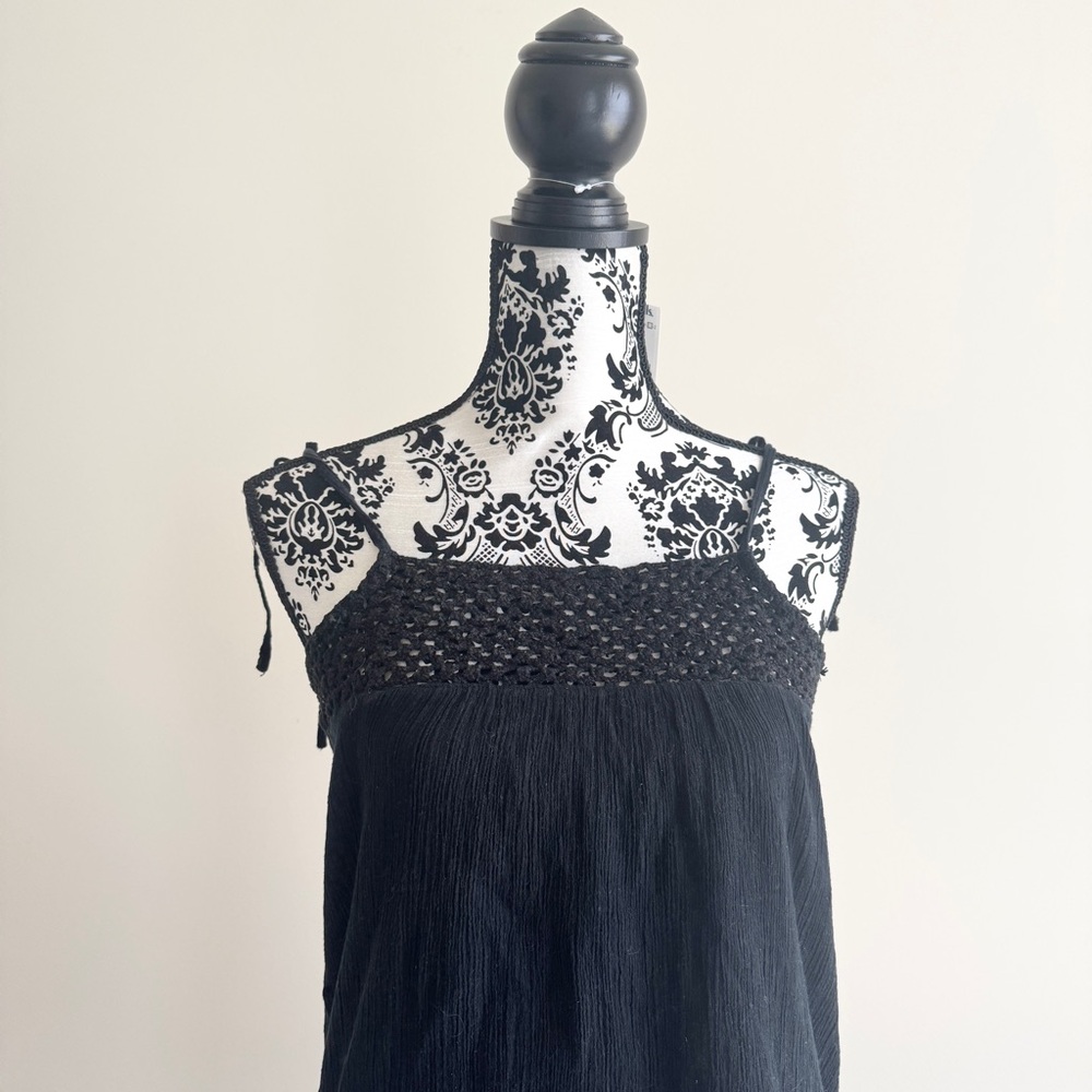 Vintage Sugar 17 Crochet Tank Top – Black – Size M - Picture 2 of 7